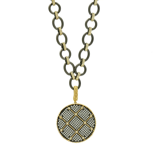 Signature Double Sided Pendant Chain Link Necklace