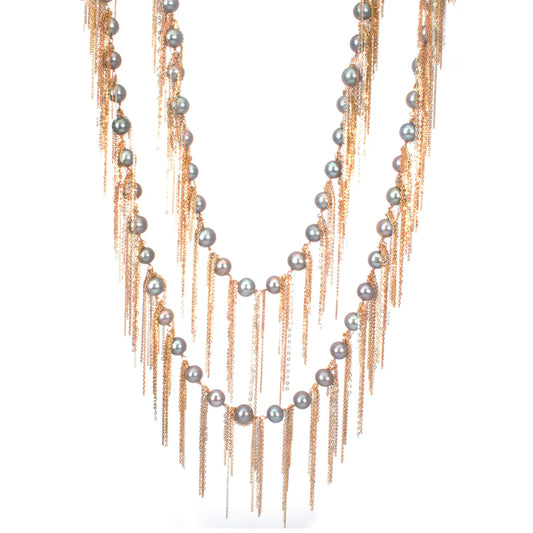 SILVER FRINGE NECKLACE