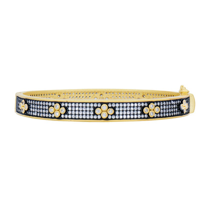 Signature Brooklyn in Bloom Clover Hinge Pavé Bangle