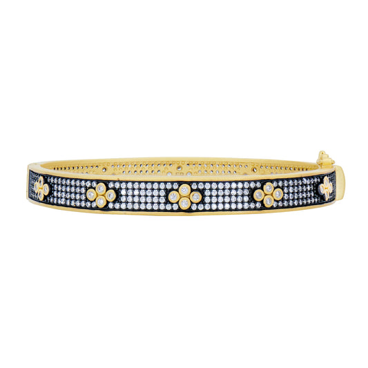 Signature Brooklyn in Bloom Clover Hinge Pavé Bangle