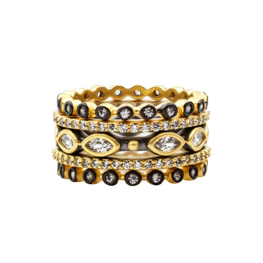 Signature Marquise Station Ring Stack