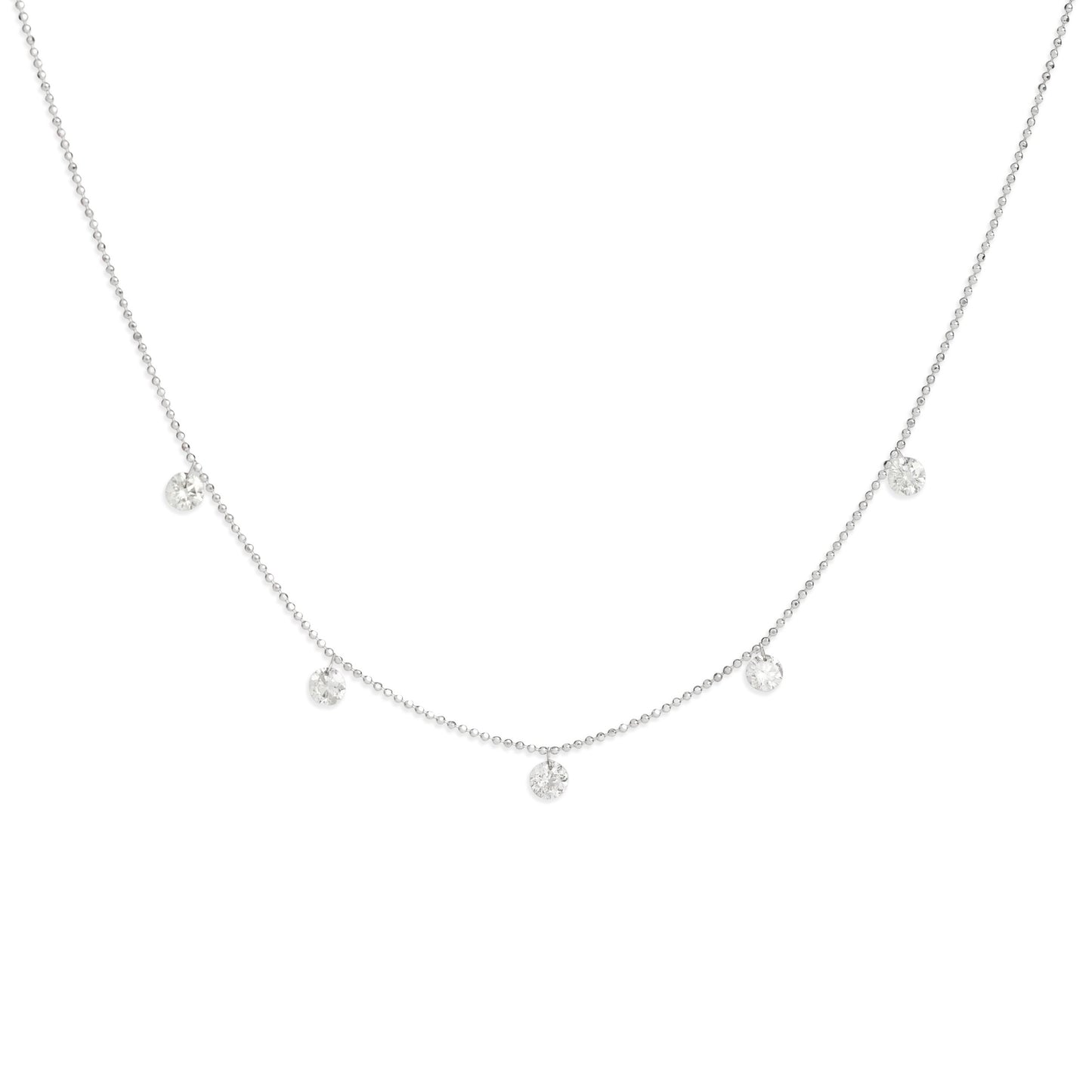 1.0 CT Five Floating Diamond Necklace