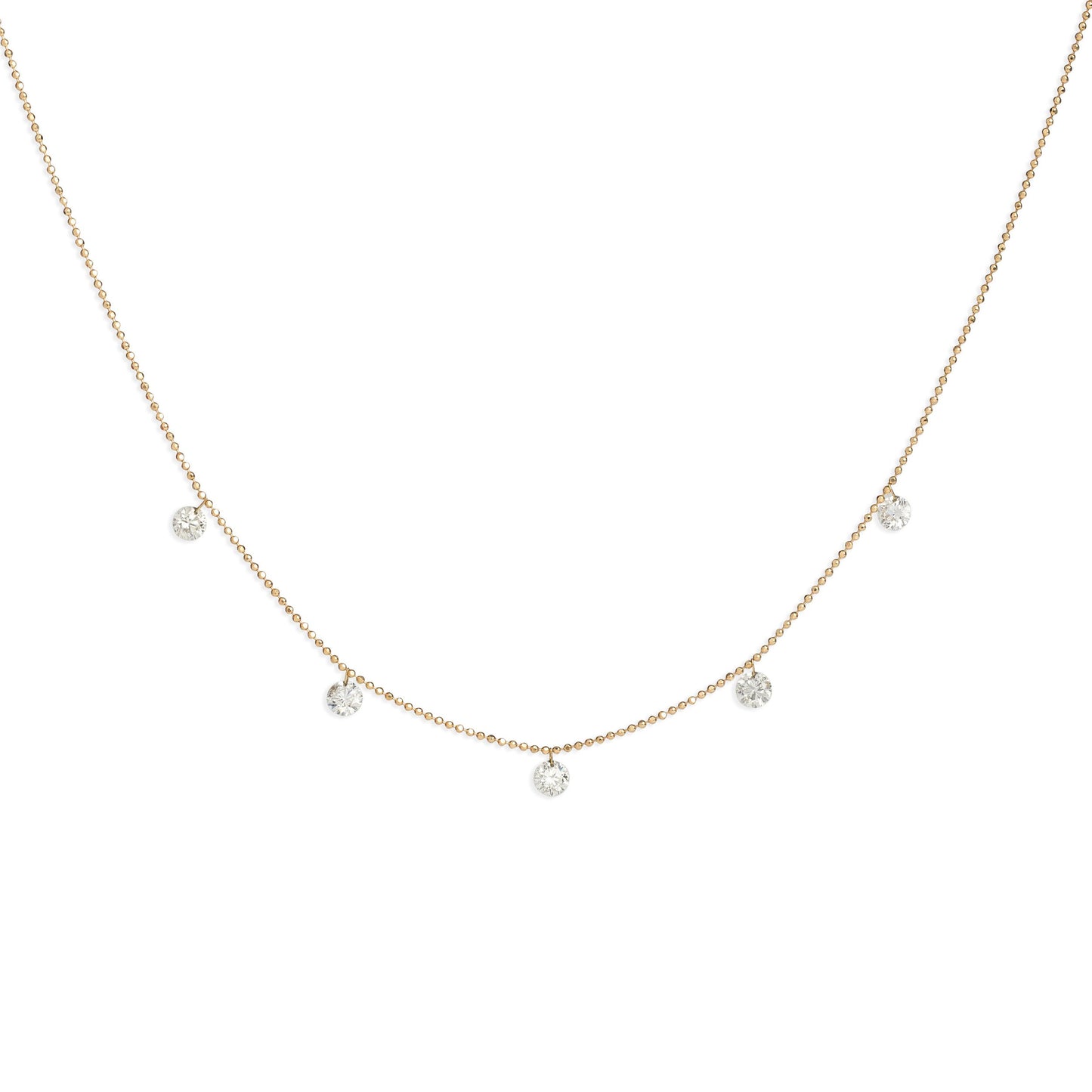1.0 CT Five Floating Diamond Necklace