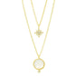 Celestial Double Drop Pendant Necklace