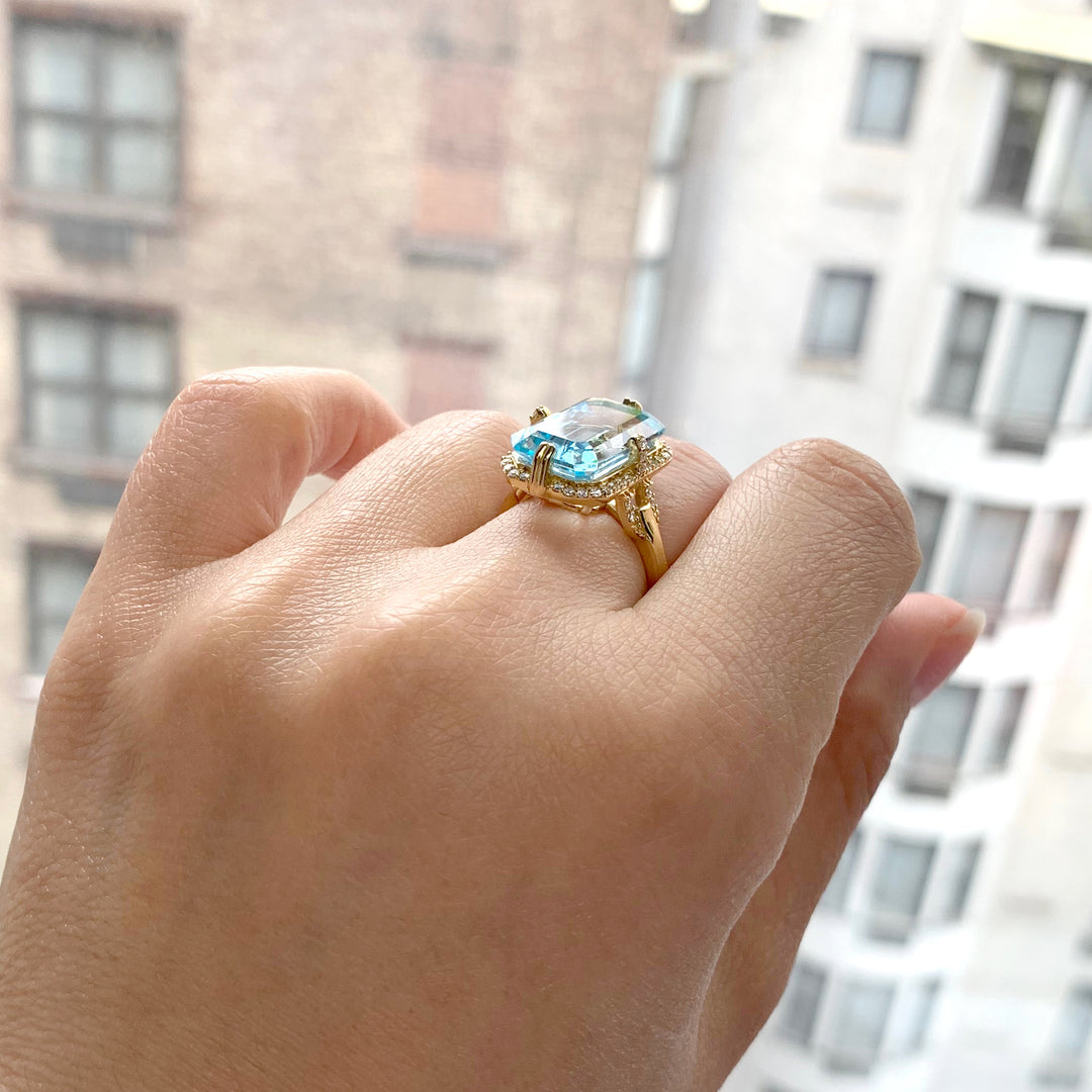 Topaz and 2025 emerald ring