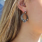 Rose cut and pave diamond scallop bottom open drop earrings Sourced from India