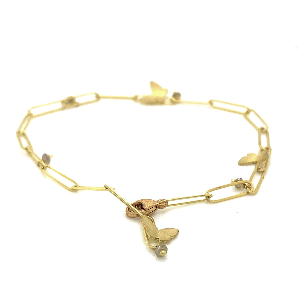 Popsicle bracelet, 18K yellow gold, diamond beads