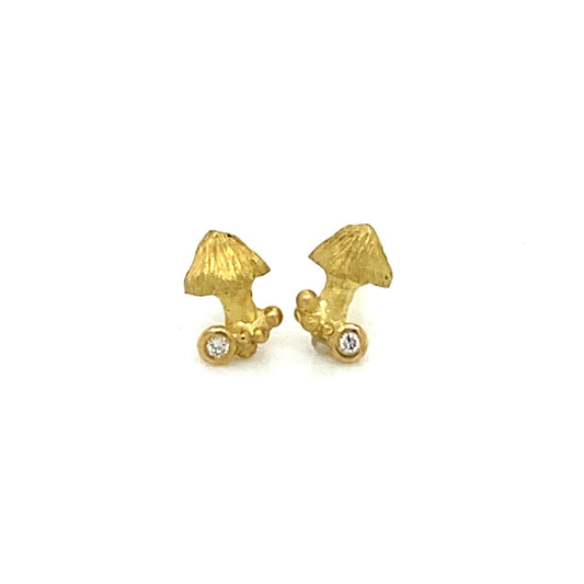18k Gold Earrings with White Diamonds