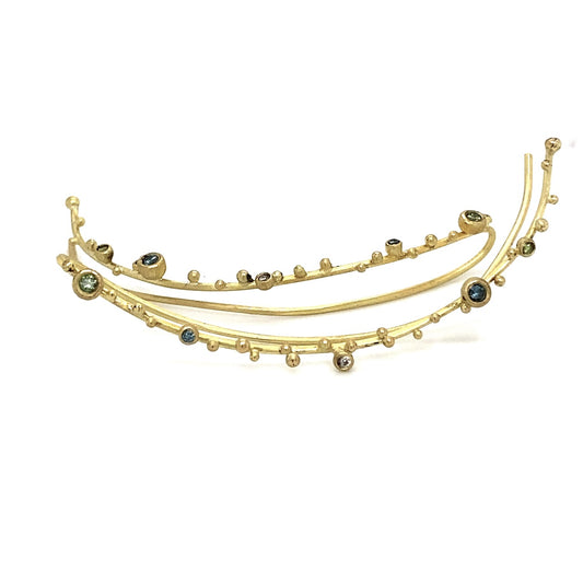 18K gold 0.18ct, colored diamonds