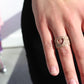 Pave diamond rose gold over sterling silver with cut out heart ring.  Size 7  Sourced from India
