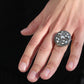 Rose cut and pave diamond cross ring Sourced from India