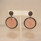 Pink quartz round drop and pave diamond stud earrings Sourced from India