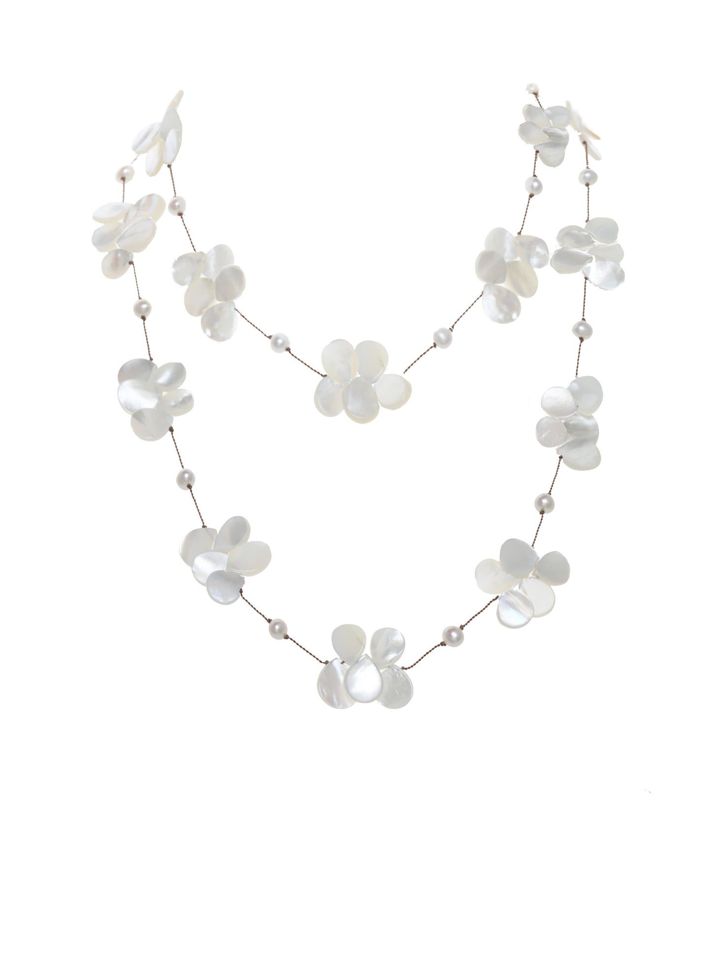 MOTHER OF PEARL FLUTTER NECKLACE, LN-1665