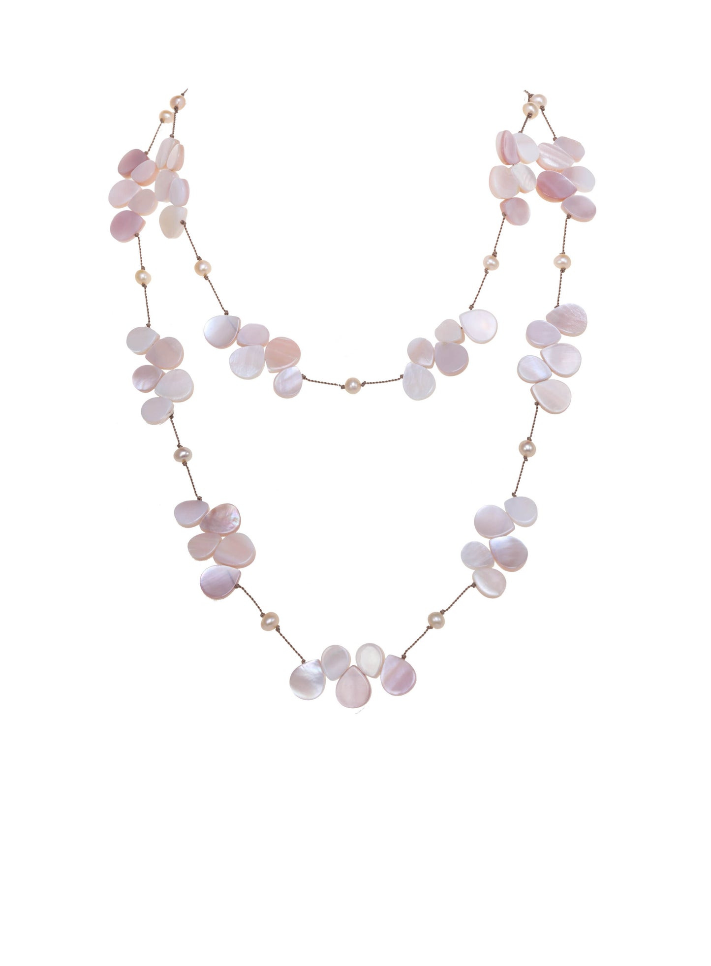 MOTHER OF PEARL FLUTTER NECKLACE, LN-1756