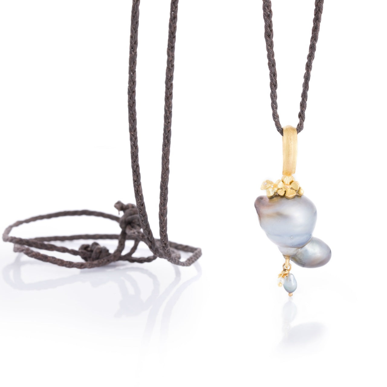 Diamond Tahitian Pearl Pendant Necklace