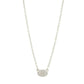 Pavé Oval Disc Pendant Necklace
