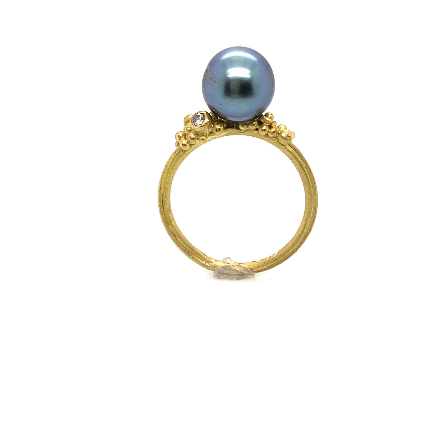 Navy Tahiti Pearl 18K Gold Ring
