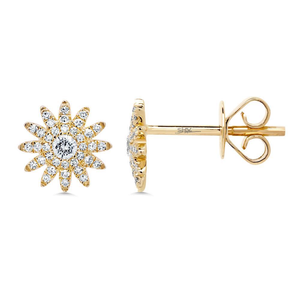 14K Yellow Gold Stud Back Closure 0.24 Carat Weight Available in: Yellow, Rose, and White Gold.