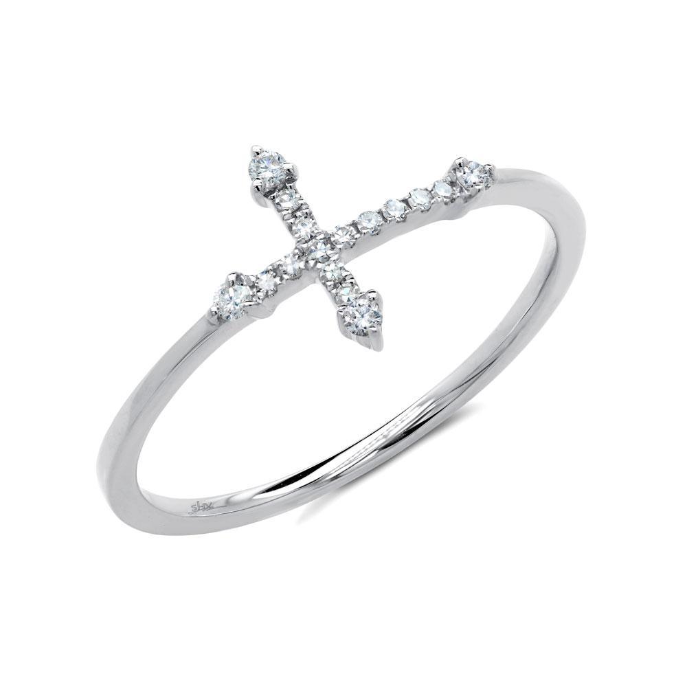 0.09CT 14K Y/G Diamond Cross Ring All of our designs are handmade and slight variations may exist. All Shy Creation items are hand set and all stones are natural and hand-picked. Each piece is unique and you can expect slight variations in the shade, hue, and tint of the color stones.