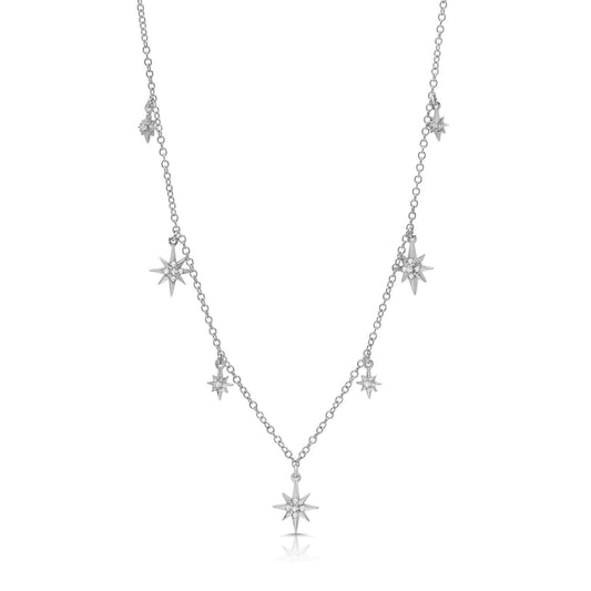 White Starburst Adjustable Necklace