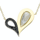 14k Yellow gold  .74CT grey rose-cut diamond   .18CT black diamond   Made in Turkey