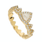 14K Yellow gold ring  Rose-cut diamond: .40CT  White diamond: .34CT  Size: 7  Made in Turkey