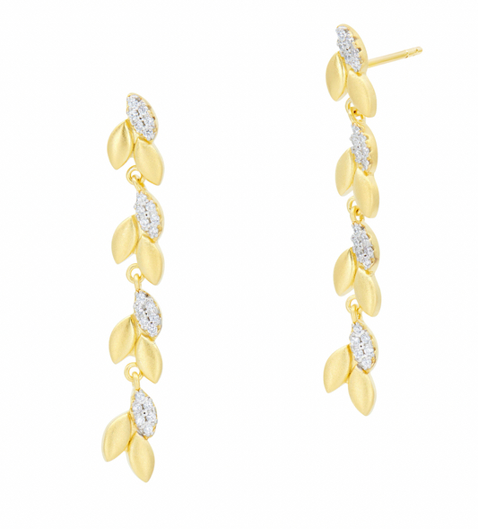 ARMOR OF HOPE  Sparkling Petals Linear Earrings