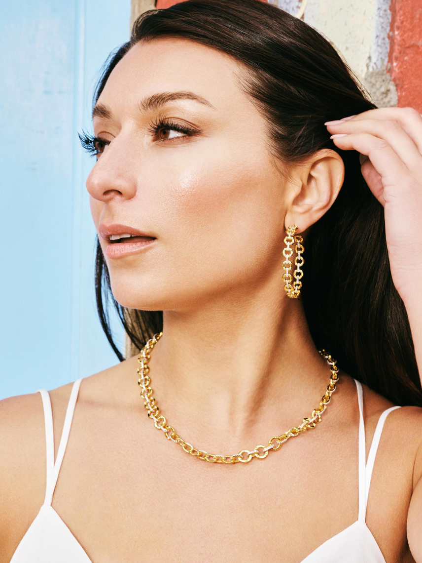 RADIANCE  Chain Link Hoop Earrings