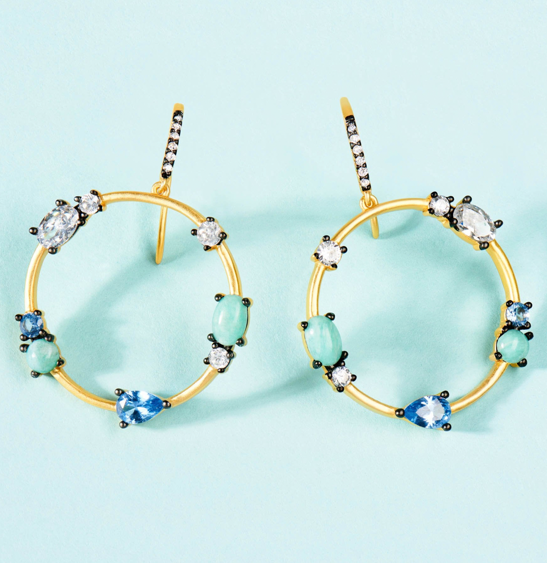 BROOKLYN COAST  Touch of Turquoise Open Hoop Earring