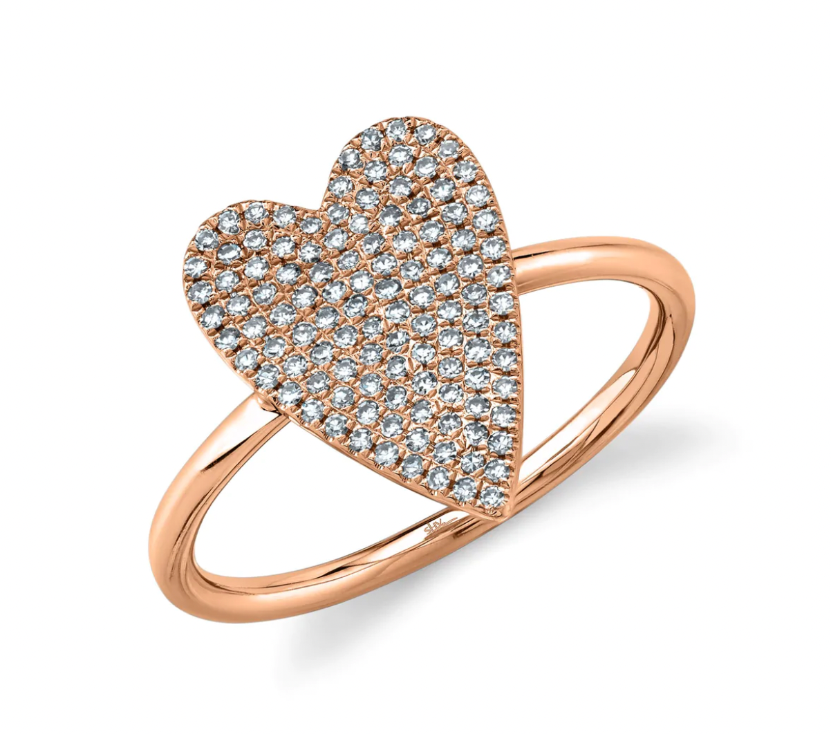 AMOR 0.26 CT DIAMOND PAVE HEART RING - SMALL