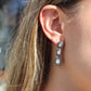 Rose cut and pave diamond 3 step earrings Sourced from India