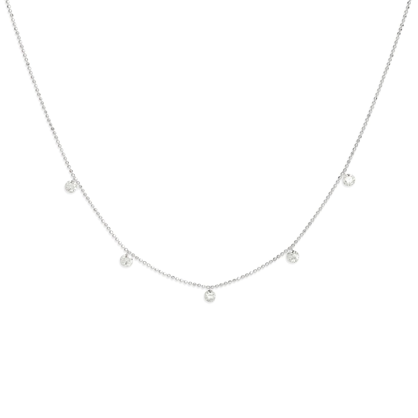 0.50 CT Five Floating Diamond Necklace